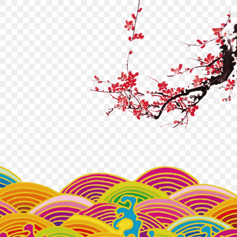 Plum Blossom Painting Chinese New Year, PNG, 945x945px, Plum Blossom, Art, Birdandflower Painting, Blossom, Branch Download Free