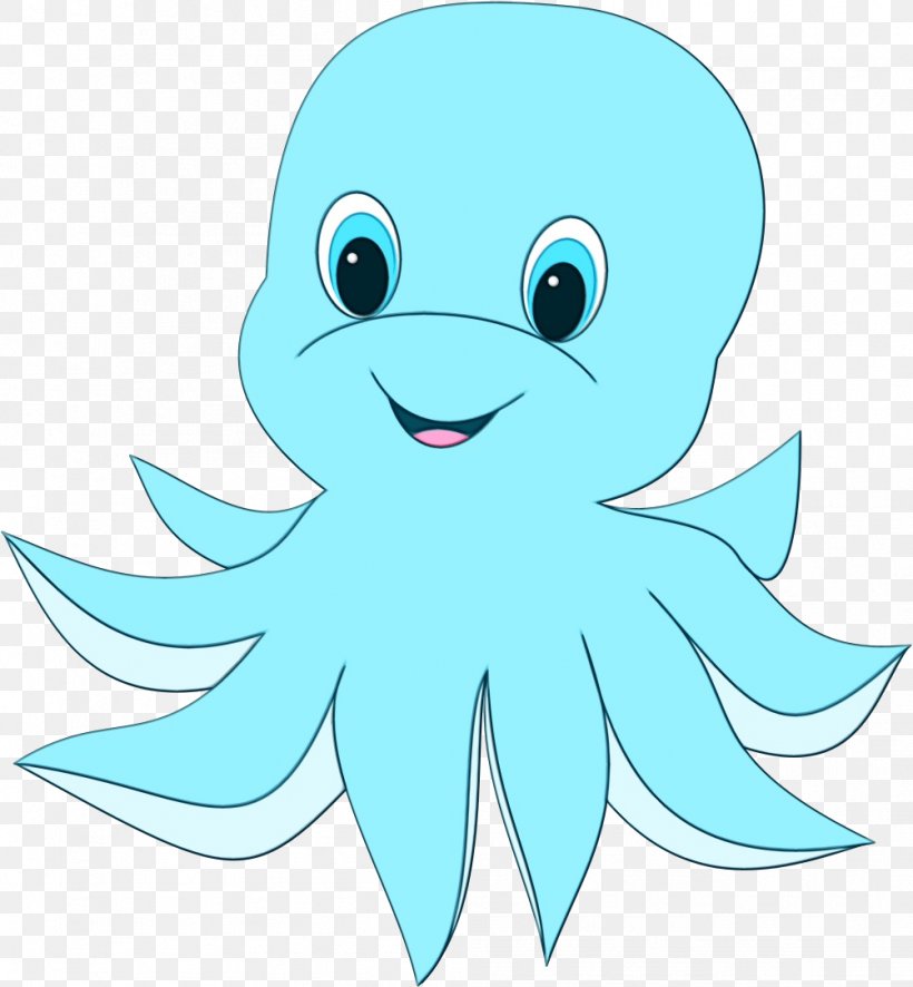 Aqua Turquoise Cartoon Turquoise Octopus, PNG, 1003x1084px, Watercolor, Aqua, Cartoon, Marine Invertebrates, Octopus Download Free