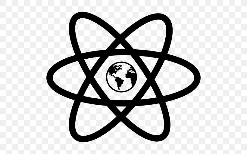 Atomic Nucleus Symbol Sign, PNG, 512x512px, Atom, Area, Atomic Nucleus, Black, Black And White Download Free