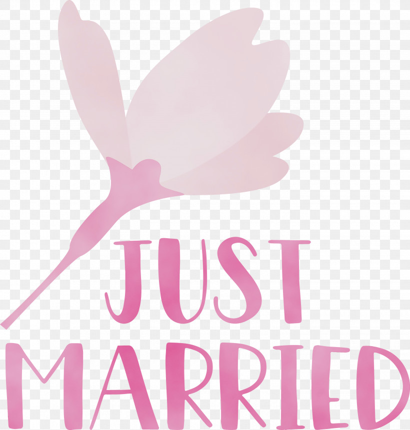 Logo Font Petal Flower Meter, PNG, 2855x3000px, Just Married, Flower, Logo, Meter, Paint Download Free