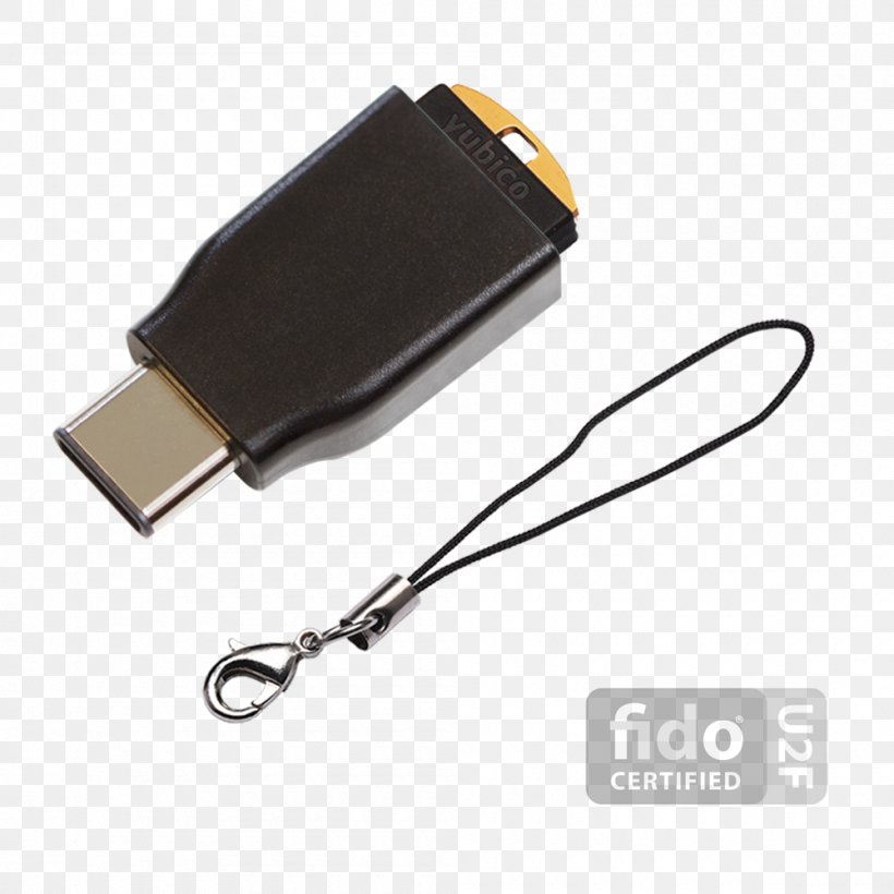 YubiKey Universal 2nd Factor Computer Security Authentication USB, PNG, 1000x1000px, Yubikey, Authentication, Computer Security, Computer Servers, Computer Software Download Free
