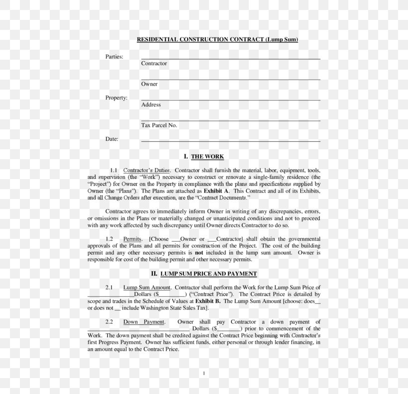 Construction Contract Form Architectural Engineering Template, PNG, 612x792px, Construction Contract, Addendum, Architectural Engineering, Area, Building Download Free