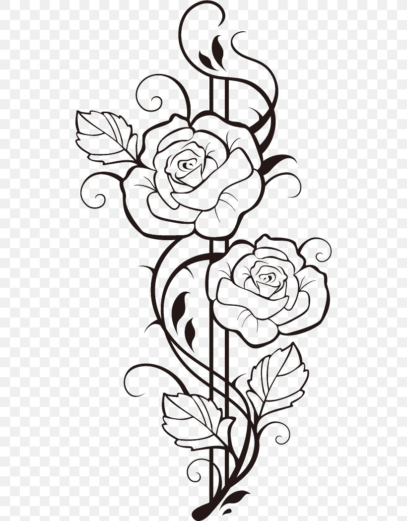 Sticker Flower Rose Drawing Floral Design, PNG, 517x1050px, Watercolor, Cartoon, Flower, Frame, Heart Download Free