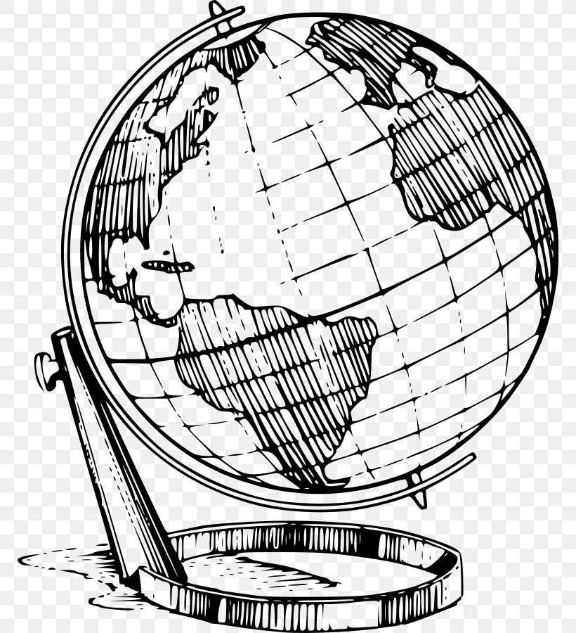 Globe Drawing Line Art Clip Art, PNG, 770x900px, Globe, Area, Art, Black And White, Drawing Download Free
