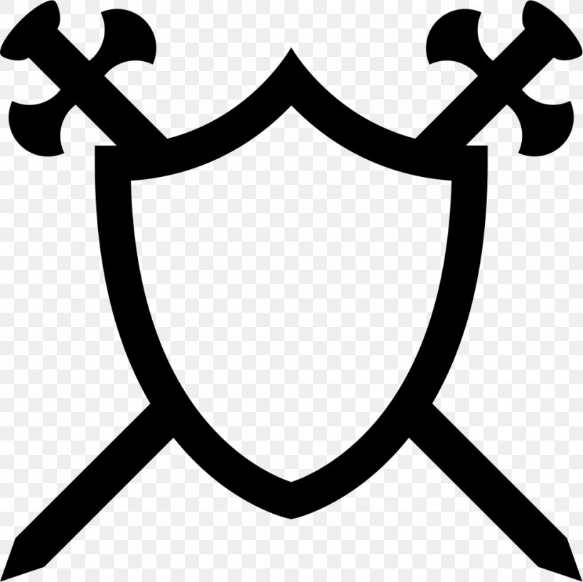 Symbol Shield Sword, PNG, 981x980px, Symbol, Area, Artwork, Black And White, Human Behavior Download Free