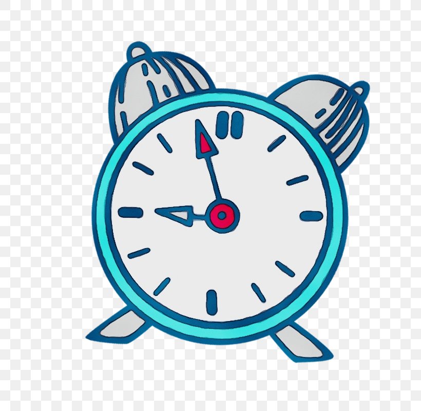 Clock Analog Watch Alarm Clock Wall Clock Aqua, PNG, 800x800px, Watercolor, Alarm Clock, Analog Watch, Aqua, Clock Download Free