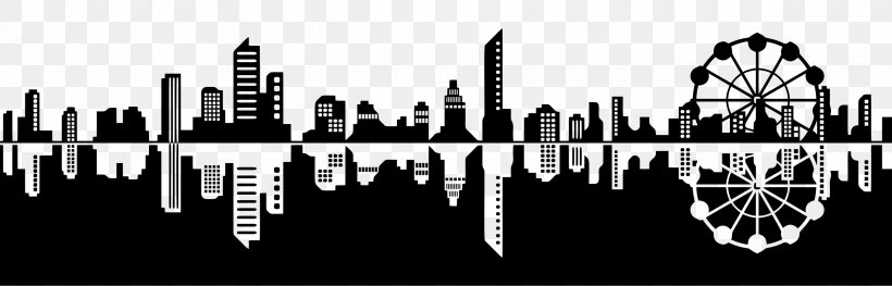 Skyline Computer File, PNG, 2400x770px, Skyline, Autocad Dxf, Black And White, Brand, City Download Free