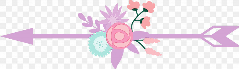 Pink Plant Magenta, PNG, 3000x875px, Wedding Arrow, Flower Arrow, Flowers, Magenta, Paint Download Free