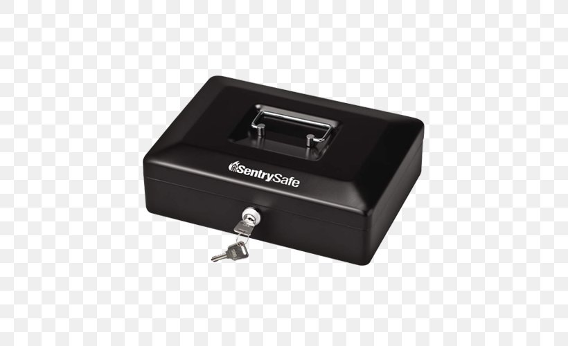 SentrySafe Cash Box Locking Cash Box With Money Tray SentrySafe CB10 Small Cash Box, Black Sentry Group, PNG, 500x500px, Safe, Box, Electronic Instrument, Electronics Accessory, Hardware Download Free