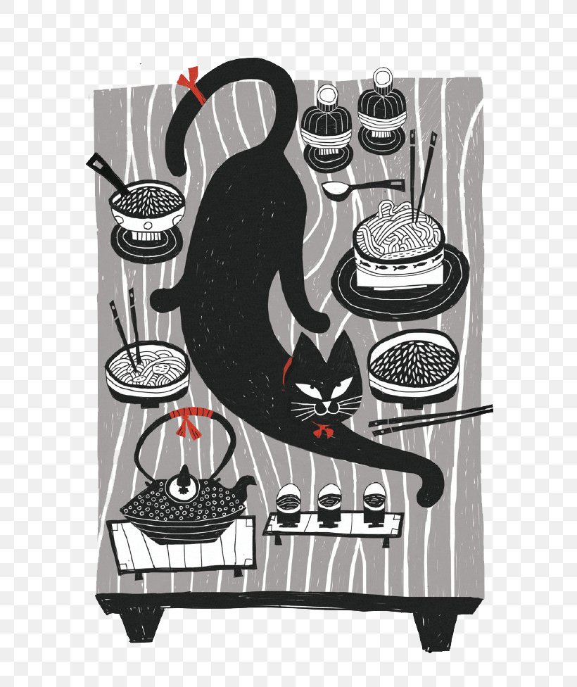 Black Cat Illustration, PNG, 690x976px, Cat, Art, Black, Black And White, Black Cat Download Free