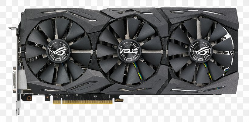 Graphics Cards & Video Adapters 英伟达精视GTX 1080 NVIDIA GeForce GTX 1070, PNG, 4650x2277px, Graphics Cards Video Adapters, Asus, Auto Part, Computer Component, Computer Cooling Download Free