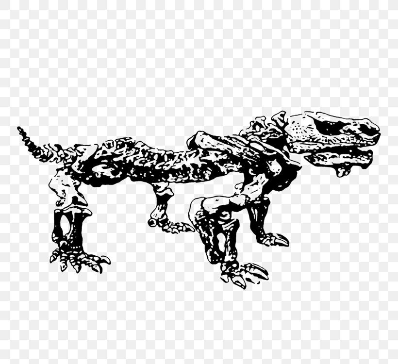 Tyrannosaurus Dinosaur Paleontology Clip Art, PNG, 750x750px, Tyrannosaurus, Big Cats, Black And White, Carnivoran, Dinosaur Download Free