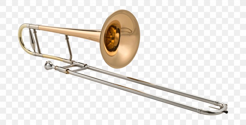 Trombone Brass Instrument Wind Instrument Musical Instrument Trumpet, PNG, 2000x1021px, Watercolor, Cartoon, Flower, Frame, Heart Download Free