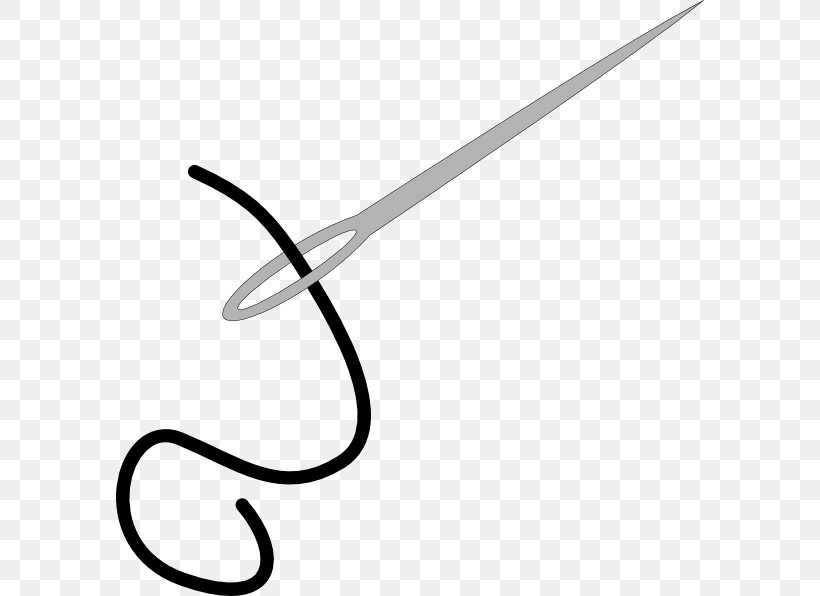 Hand-Sewing Needles Knitting Embroidery Clip Art, PNG, 588x596px, Handsewing Needles, Black And White, Cold Weapon, Coloring Book, Crochet Download Free