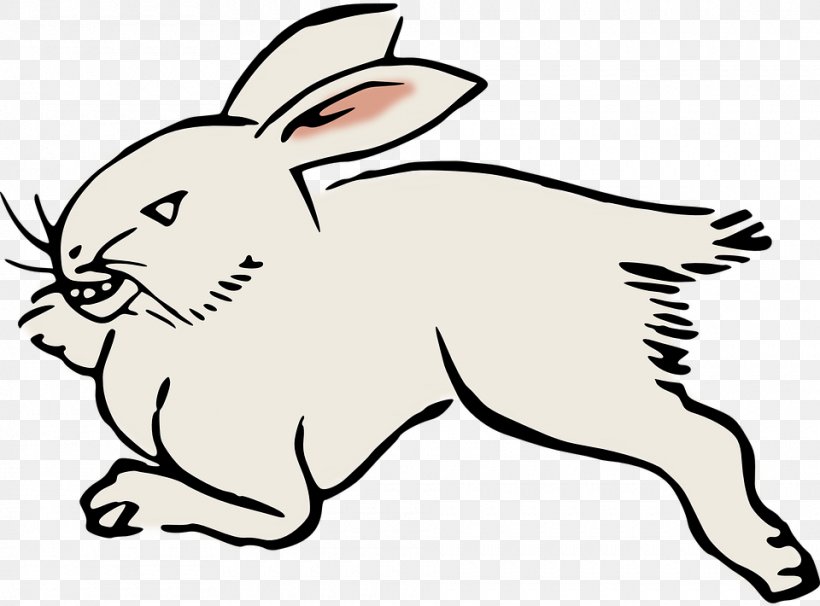 Domestic Rabbit Hare Clip Art, PNG, 960x710px, Domestic Rabbit, Animal, Animal Figure, Artwork, Black And White Download Free