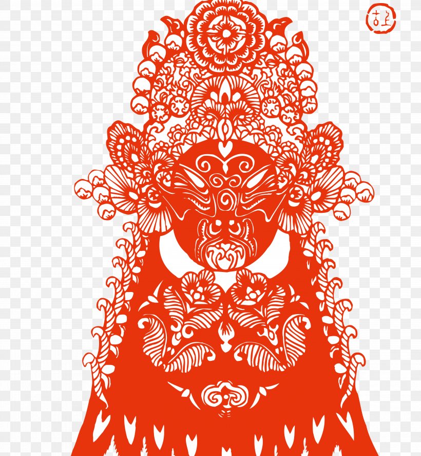 Peking Opera Chinese Paper Cutting Chinese Opera, PNG, 4978x5385px, Watercolor, Cartoon, Flower, Frame, Heart Download Free