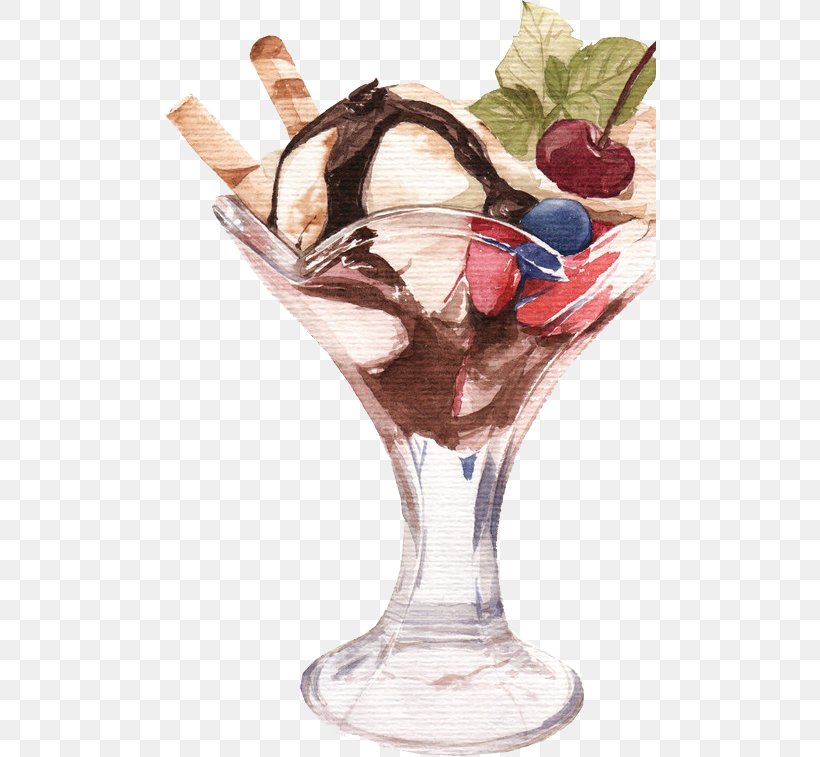 Ice Cream Cone Chocolate Ice Cream Parfait, PNG, 492x757px, Ice Cream, Art, Chocolate, Chocolate Ice Cream, Cocktail Garnish Download Free