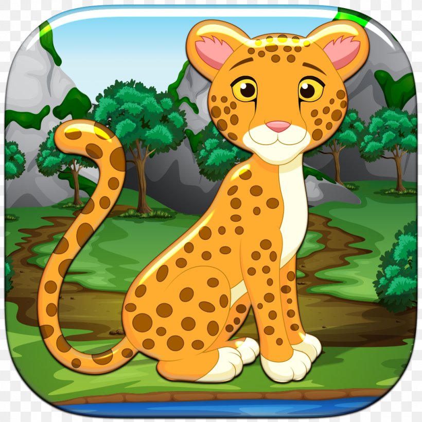 Leopard Cheetah Tiger Cat Giraffe, PNG, 1024x1024px, Leopard, Big Cats, Carnivoran, Cartoon, Cat Download Free