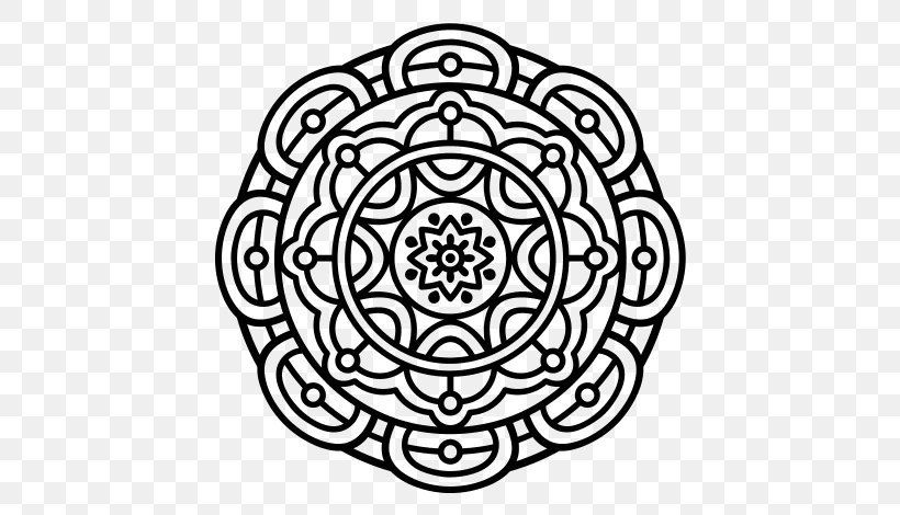 Mandala Drawing Coloring Book Relaxation Technique Clip Art, PNG, 600x470px, Mandala, Area, Black And White, Cartoon, Child Download Free