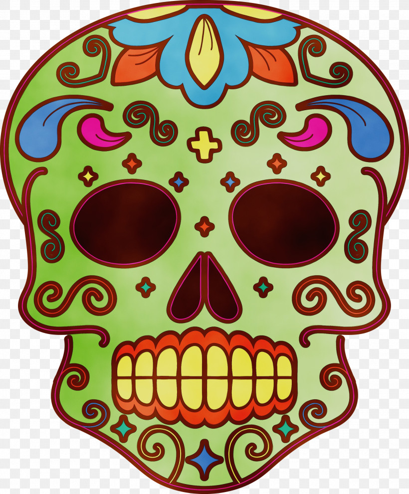 Pattern Meter, PNG, 2481x3000px, Day Of The Dead, D%c3%ada De Muertos, Meter, Paint, Skull Download Free