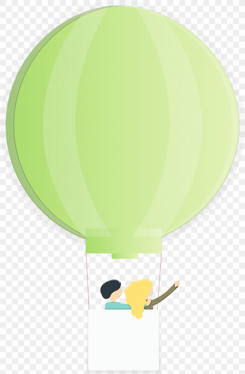 Hot Air Balloon, PNG, 1963x3000px, Hot Air Balloon, Balloon, Floating, Green, Paint Download Free