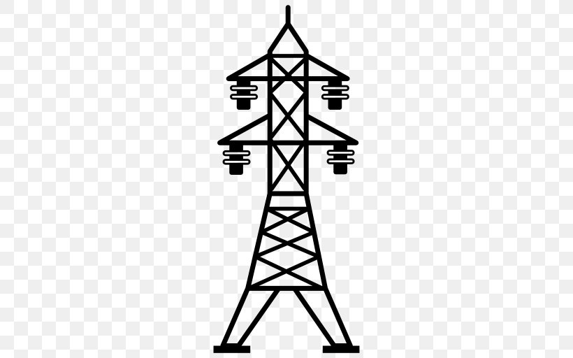 Overhead Power Line Electric Power Transmission Transmission Tower, PNG, 512x512px, Overhead Power Line, Black, Black And White, Electric Power, Electric Power Transmission Download Free