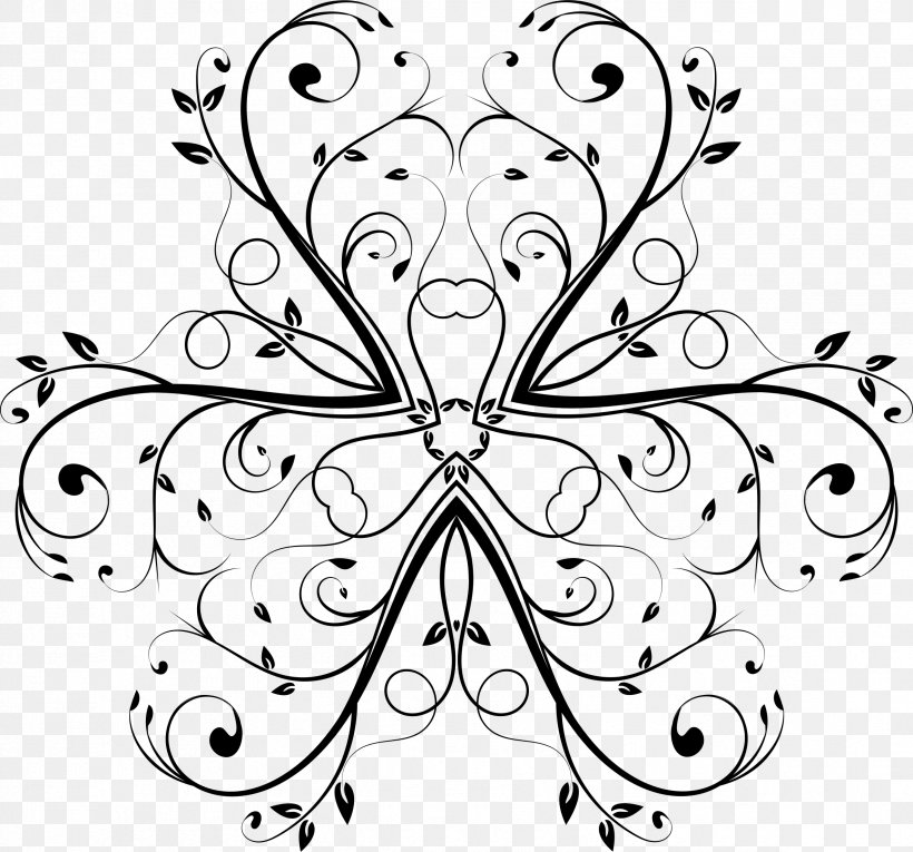 Clip Art, PNG, 2372x2214px, Flower, Artwork, Black And White, Butterfly, Computer Download Free