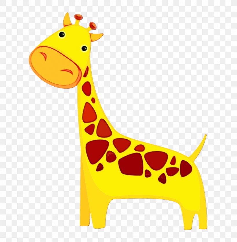 Giraffe Giraffidae Yellow Cartoon Animal Figure, PNG, 981x1000px, Watercolor, Animal Figure, Cartoon, Giraffe, Giraffidae Download Free