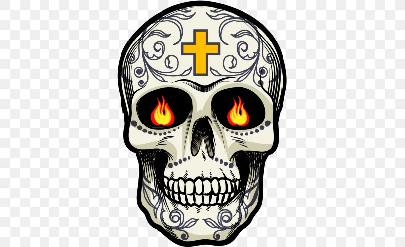 Calavera Mexican Cuisine Skull And Crossbones Drawing, PNG, 500x500px, Calavera, Bone, Day Of The Dead, Death, Depositphotos Download Free