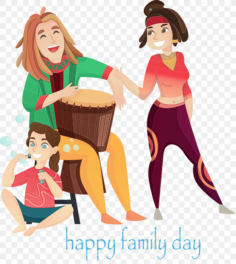 Cartoon Style, PNG, 2684x3000px, Family Day, Cartoon, Paint, Style, Watercolor Download Free