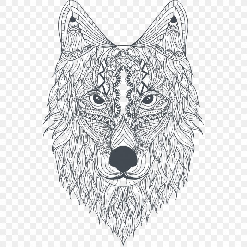 Zoo Animals Coloring Book Gray Wolf Amazing Animals Coloring Book Mandala,  PNG, 1000x1000px, Zoo Animals Coloring