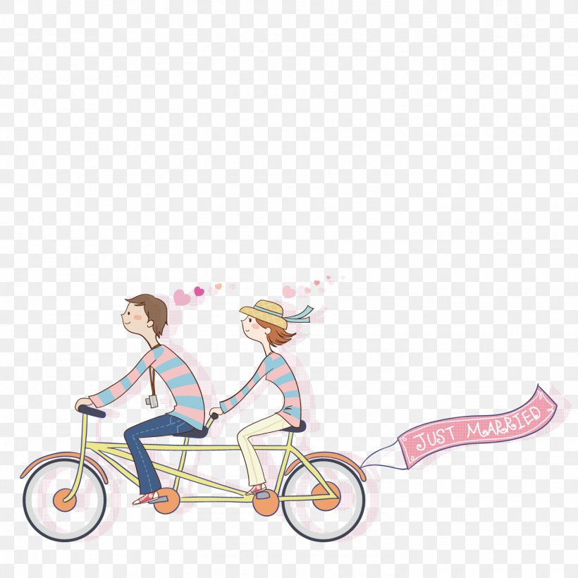 Bicycle Cycling Cartoon, PNG, 1500x1501px, Bicycle, Art, Cartoon, Couple, Cycling Download Free
