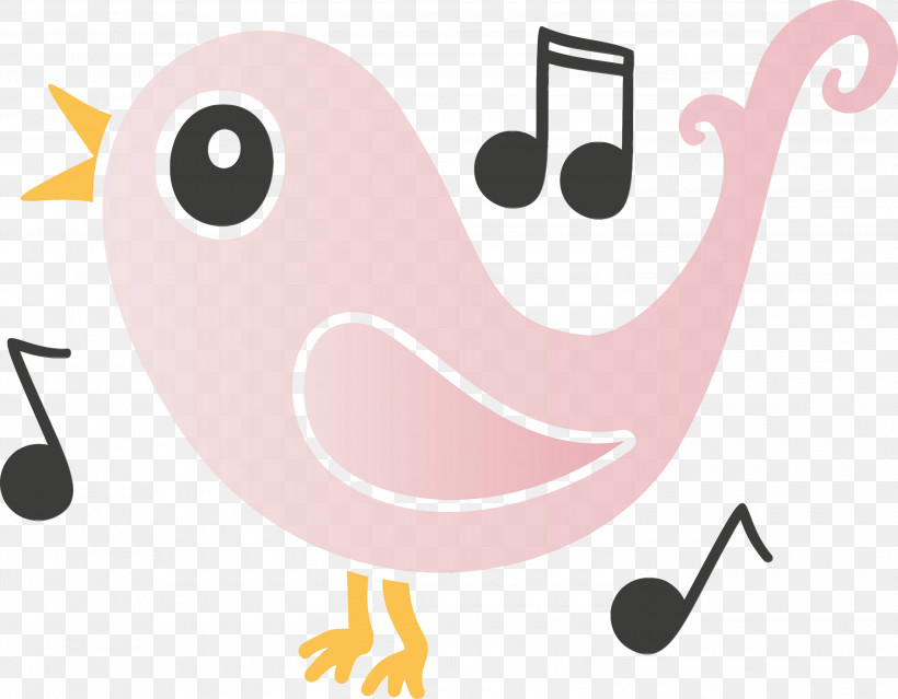 Pink Cartoon Line Font Smile, PNG, 3000x2339px, Cartoon Bird, Cartoon, Line, Paint, Pink Download Free