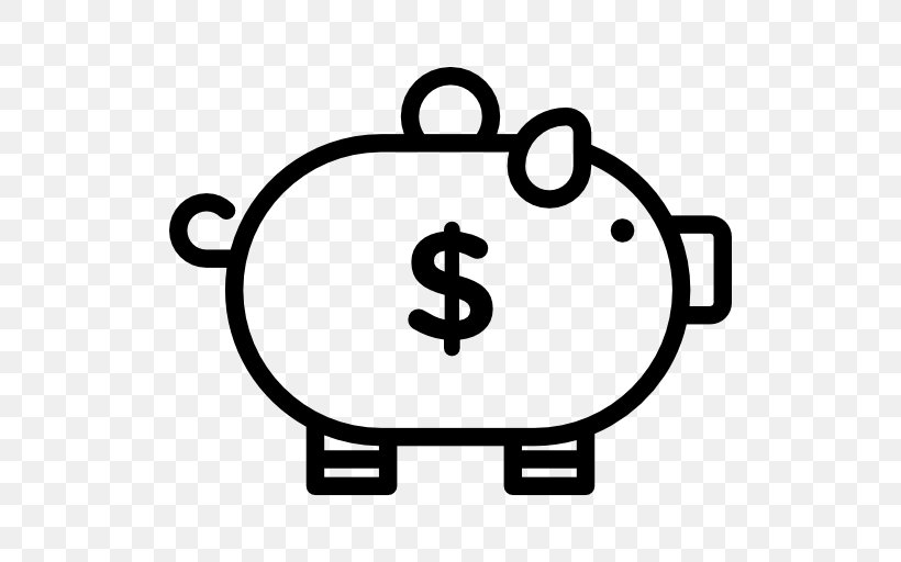 Saving Piggy Bank Finance Money, PNG, 512x512px, Saving, Area, Bank, Black And White, Business Download Free