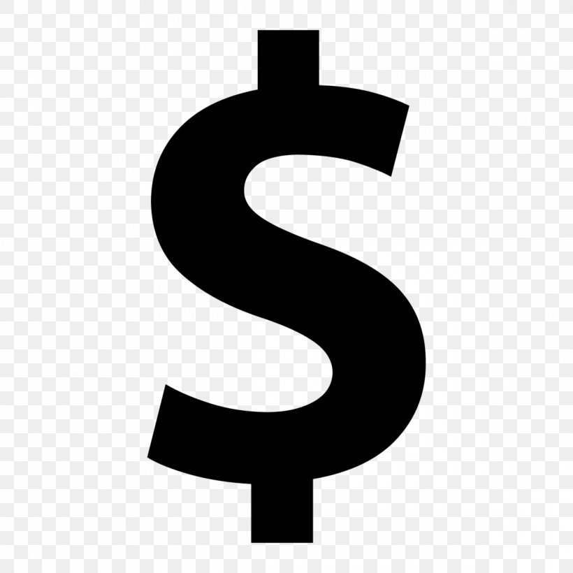 Dollar Sign United States Dollar, PNG, 1200x1200px, Dollar Sign, Australian Dollar, Black And White, Canadian Dollar, Coin Download Free