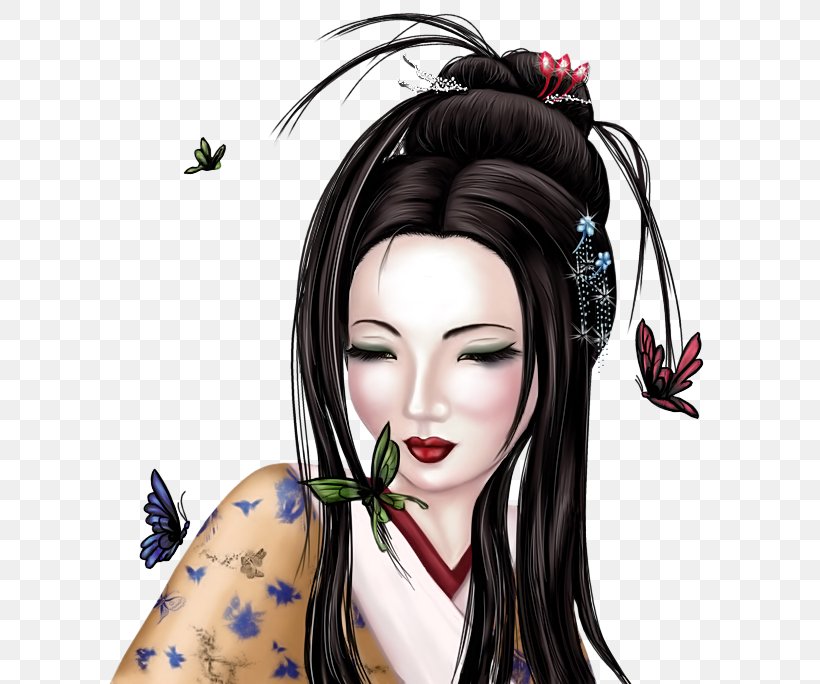 Geisha Clip Art, PNG, 609x684px, Watercolor, Cartoon, Flower, Frame, Heart Download Free