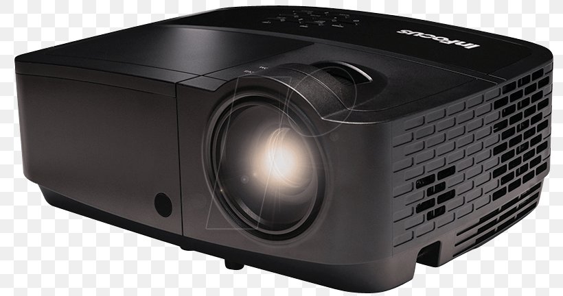 Multimedia Projectors InFocus IN124a Digital Light Processing, PNG, 802x432px, Projector, Audio, Audio Receiver, Digital Light Processing, Display Resolution Download Free