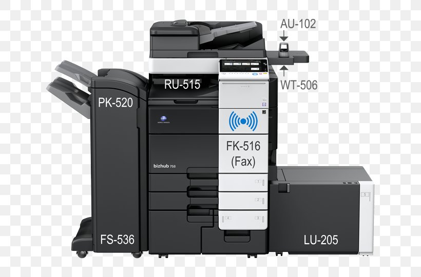 Multi-function Printer Konica Minolta Photocopier Printing, PNG, 710x540px, Multifunction Printer, Color Printing, Copying, Fax, Hardware Download Free