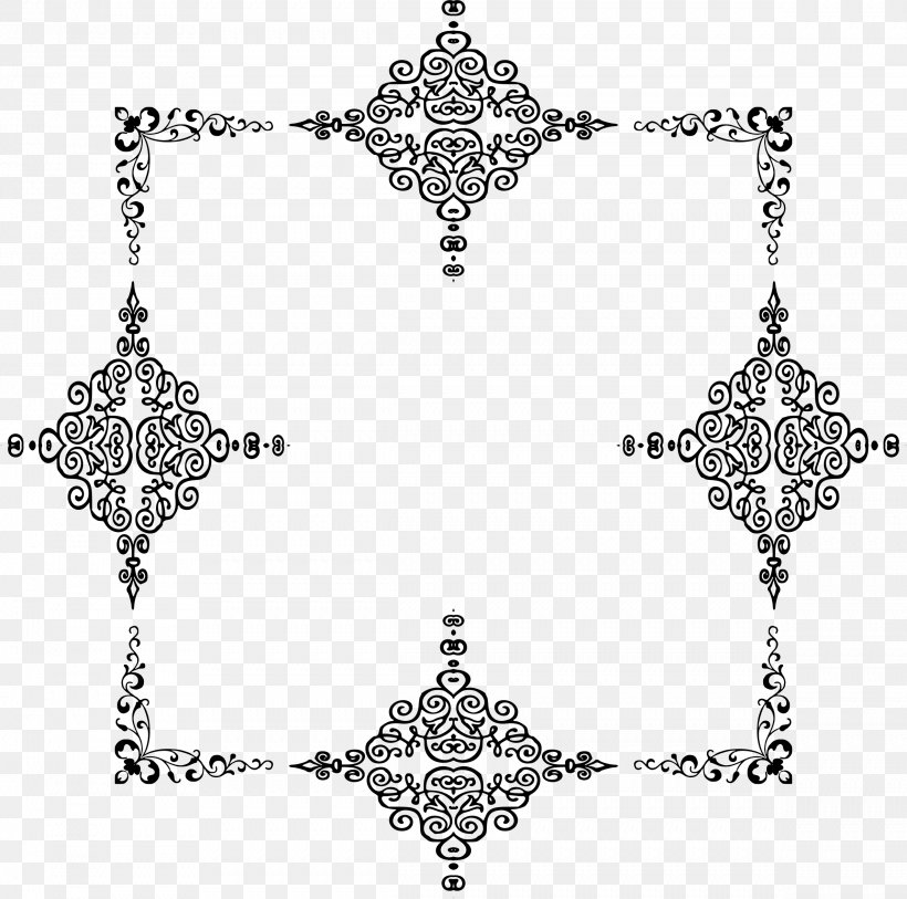 Borders And Frames Picture Frames Clip Art, PNG, 2378x2358px, Borders And Frames, Black And White, Body Jewelry, Cross, Jewellery Download Free