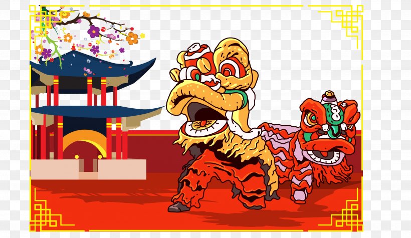 Lion Dance Mid-Autumn Festival Chinese New Year, PNG, 3486x2022px, Lion Dance, Art, Chinese New Year, Festival, Lunar New Year Download Free