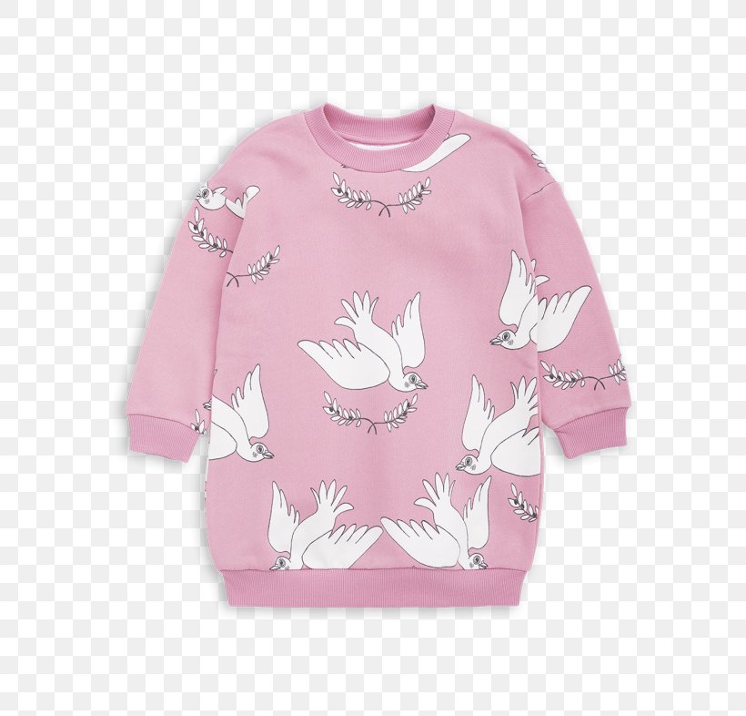 Sleeve T-shirt Sweater MINI RODINI Girls Pink Peace Sweatshirt Dress, PNG, 786x786px, Sleeve, Bluza, Clothing, Dress, Dry Cleaning Download Free