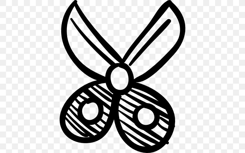 Scissors, PNG, 512x512px, Scissors, Black And White, Butterfly, Line Art, Monochrome Download Free