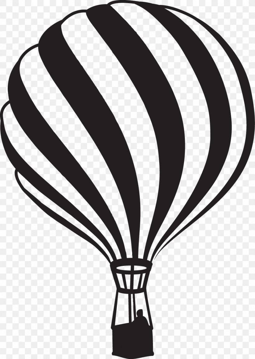 Hot Air Balloon Leaf Line Clip Art, PNG, 982x1384px, Hot Air Balloon, Balloon, Black And White, Flowering Plant, Leaf Download Free