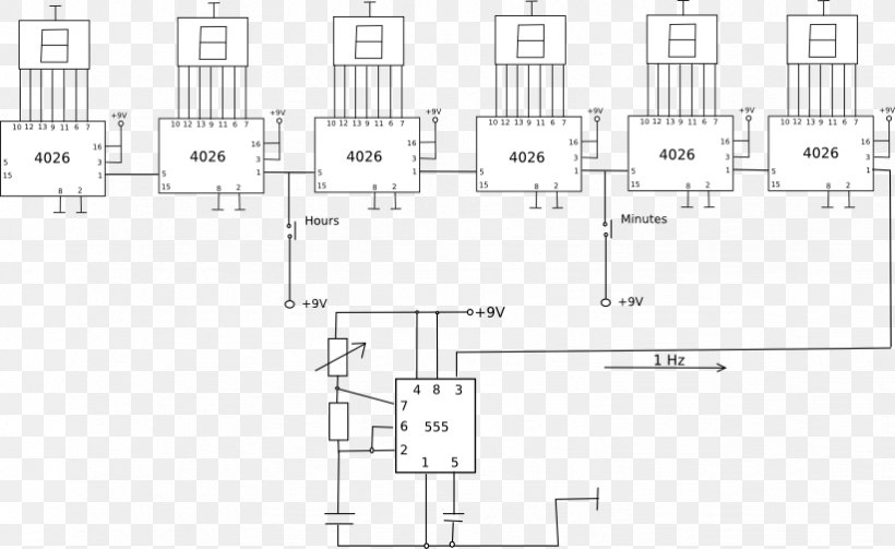 Digital Clock Digital Data Electronic Circuit Counter, PNG, 822x505px, Watercolor, Cartoon, Flower, Frame, Heart Download Free