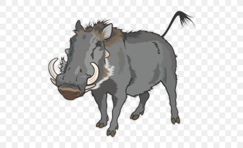 Wild Boar Drawing Common Warthog Clip Art, PNG, 500x500px, Watercolor, Cartoon, Flower, Frame, Heart Download Free