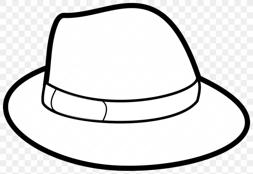 Top Hat Outline Cowboy Hat Clip Art, PNG, 900x621px, Hat, Baseball Cap, Black And White, Cap, Clothing Download Free