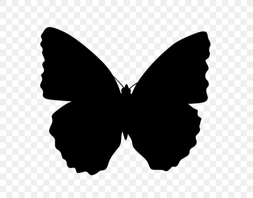 Brush-footed Butterflies Butterfly Silhouette Clip Art, PNG, 640x640px, Brushfooted Butterflies, Animal, Black, Black And White, Brush Footed Butterfly Download Free