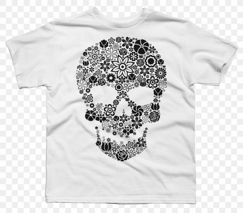 T-shirt Sleeve Skull And Crossbones Flower, PNG, 1800x1575px, Tshirt, Black, Brand, Calavera, Clothing Download Free