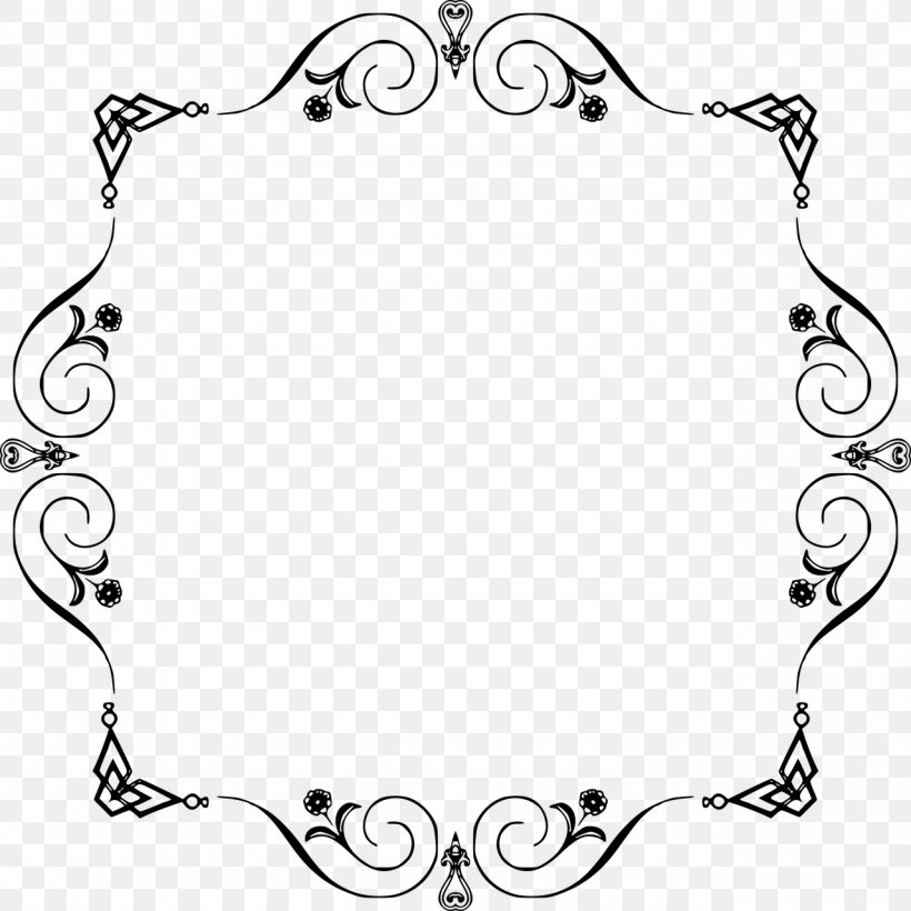 Borders And Frames Picture Frames Clip Art, PNG, 1280x1280px, Borders And Frames, Area, Artwork, Black And White, Body Jewelry Download Free