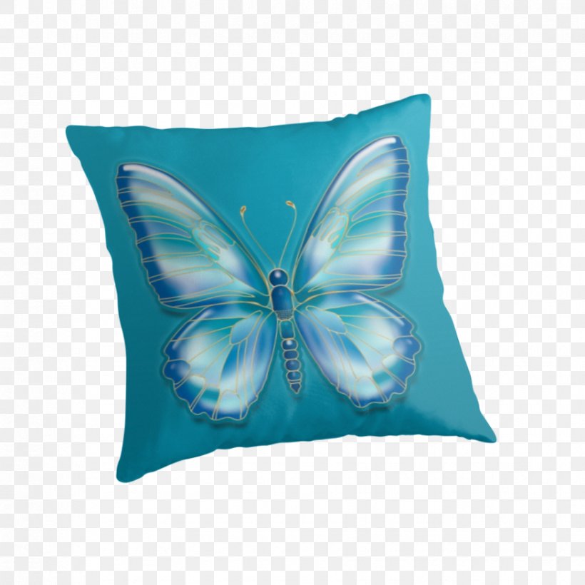 Butterfly Insect Throw Pillows Turquoise Cushion, PNG, 875x875px, Butterfly, Aqua, Butterflies And Moths, Cushion, Insect Download Free